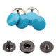 15mm 4-Part S Spring Press Studs with Colour Caps and Gunmetal Components - (10 Sets)